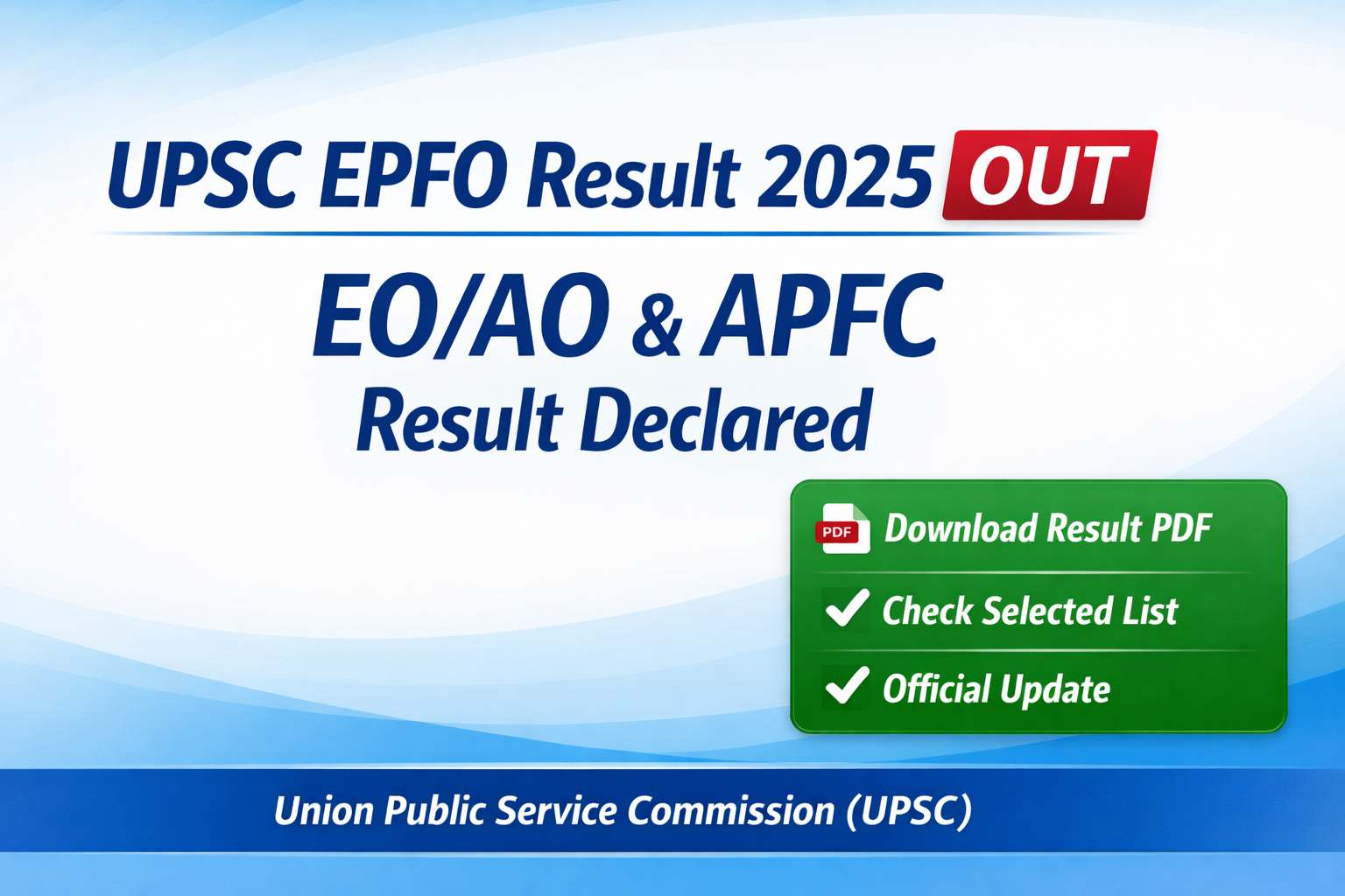 UPSC EPFO Result 2025 PDF